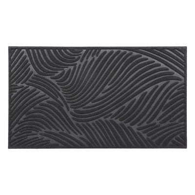 Evideco French Home Goods Heavy-Duty Dirt-Trapping Rubber Doormat with Raised Pattern