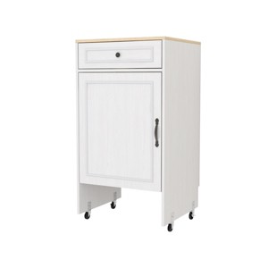GlasFlength Decorative Storage Cabinets Accent Cabinet Stand Cabinet with Doors Drawers Freestanding Cabinet for Room, White, 20.86"*18.89"*39.37" - 1 of 4