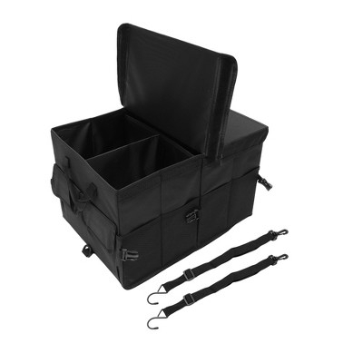 Unique Bargains Universal Car Trunk Organizer Multi Compartments Car Storage Organizer Foldable Black 1 Pc