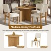 5-Piece Round Dining Table Set, Pedestal Kitchen Table Set With 4 Upholstered Dining Chairs For Studio, Modern Dining Sets Round-Cuddlewood - 2 of 4