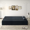 78" Plush Corduroy Floor Sofa Bed with Foam Support, Convertible, No Assembly - 3 of 4