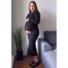 Pinkblush Black Ribbed Knit Fitted Maternity Midi Sweater Dress - 4 of 4