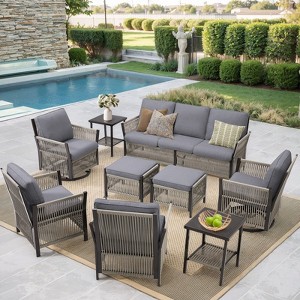 Buenhomino Patio Furniture Wicker Outdoor Conversation Set - 1 of 4