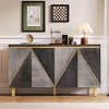 ORRD 60" Retro Buffet Cabinet - 4-Door Vintage Sideboard with Adjustable Shelves for Dining Room & Living Room（Gray） - 2 of 4