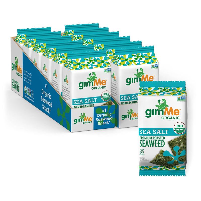 GimMe Organic Sea Salt Roasted Seaweed Snacks - 0.35oz/12pk, 3 of 4