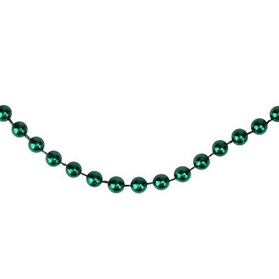 Northlight 15' x 0.25" Shiny Metallic Aqua Green Faceted Beaded Artificial Christmas Garland - Unlit