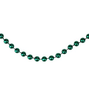 Northlight Shiny Metallic Faceted Beaded Christmas Garland - 15' x .25" - Green - 1 of 3