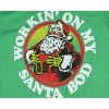 Seven Times Six Workin' On My Santa Bod Men's Distressed Graphic Holiday Print T-Shirt Green - 2 of 4