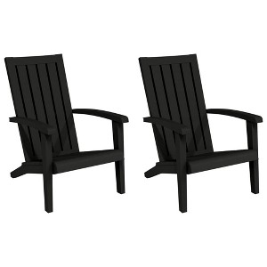 vidaXL Garden Adirondack Chair Set of 2 Black Polypropylene Standard - 1 of 4