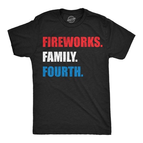 Мужские футболки Crazy Dog T-Shirts, Inc. Mens Funny T Shirts Fireworks Family Fourth Sarcastic Fourth Of July Graphic Novelty Tee for Men - Crazy Dog Men's T Shirt For Fourth Of July L