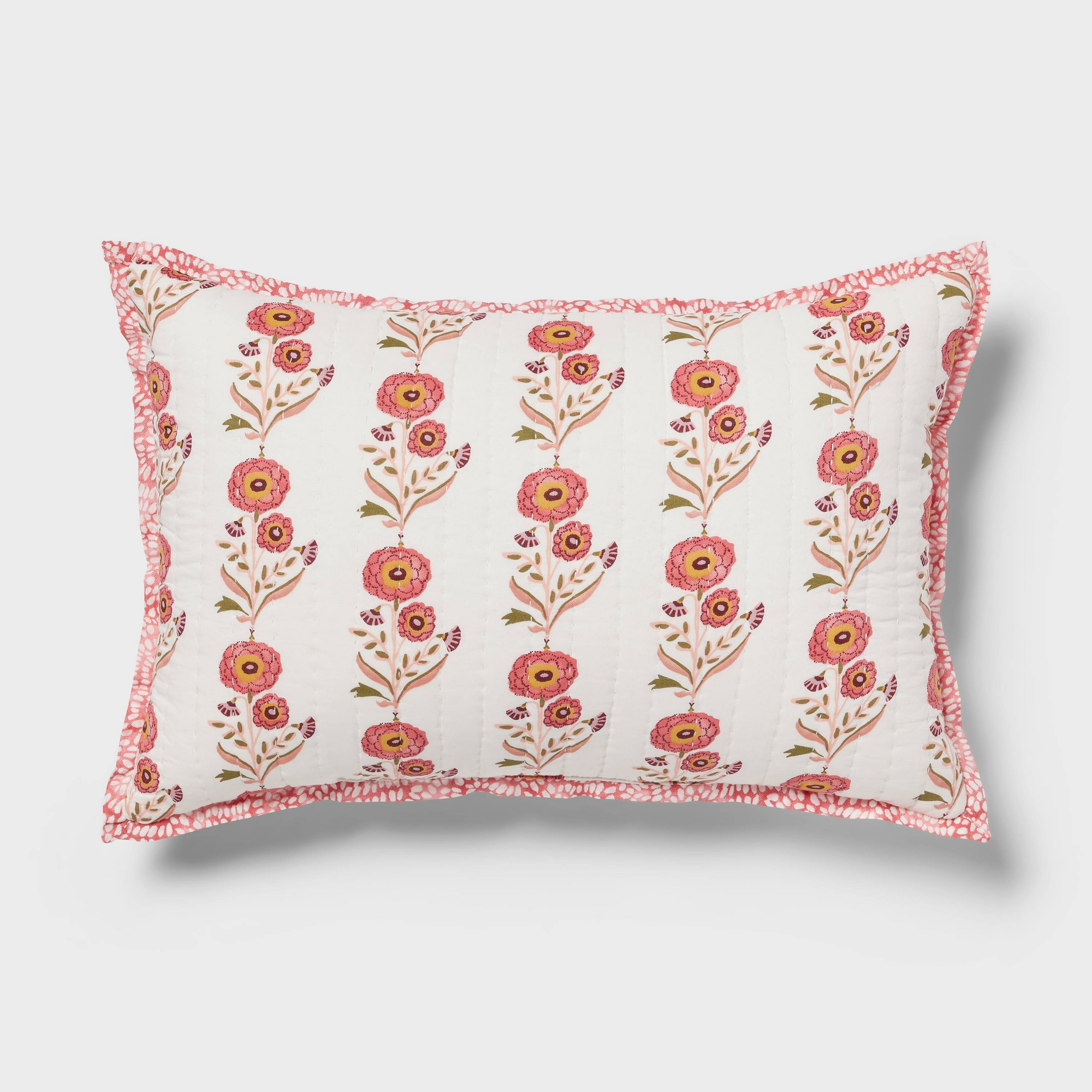 Sunflower Dec Pillow Oblong Ivory/Melon Pink/Gold/Green - Threshold™