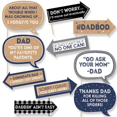 Big Dot of Happiness Funny My Dad is Rad - Father's Day Photo Booth Props Kit - 10 Piece