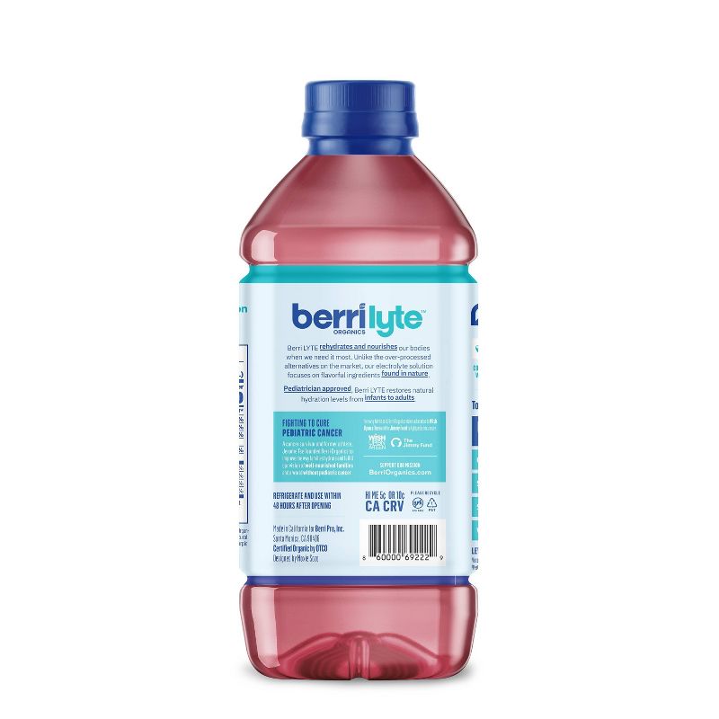 Berri Lyte Organic Plant-Based Electrolyte Drink Solution - Acai Berry - 33.81 fl oz, 3 of 13