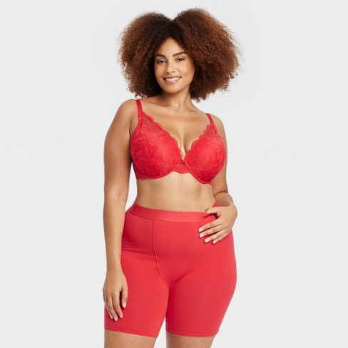 Women's Lace Plunge Push-up Bra - Auden™ Red 42ddd : Target