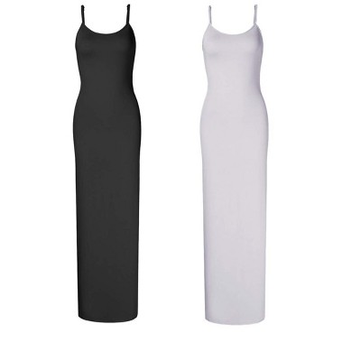 Women Full Slip Under Dresses Sleeveless Adjustable Spaghetti Strap Cami Maxi Dress Nightgowns Sleepwear