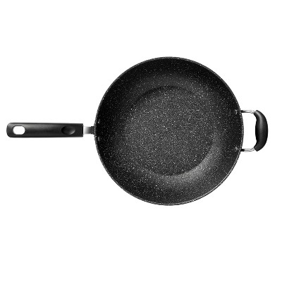 Starfrit 12.5-Inch Nonstick Wok with Helping Handle in Black