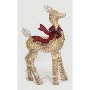 Everstar SET OF 3 UL RANDOM TWINKLE LED RATTAN LOOK DEER FAMILY SCULPTURE, Gold - 3 of 4