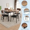 5-Piece Dining Table Set for 4 with Storage Rack, Wood Kitchen Table with Upholstered Chairs Set of 4, Table Set with Metal Legs Support - 4 of 4
