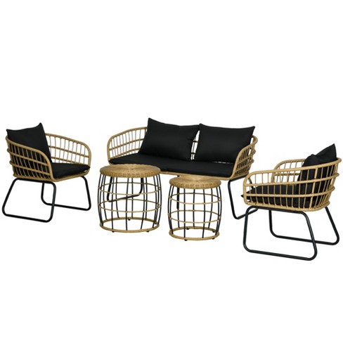 Stackable rattan discount garden furniture set