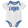 NFL Detroit Lions Girls' White 3pk Bodysuit - 2 of 4