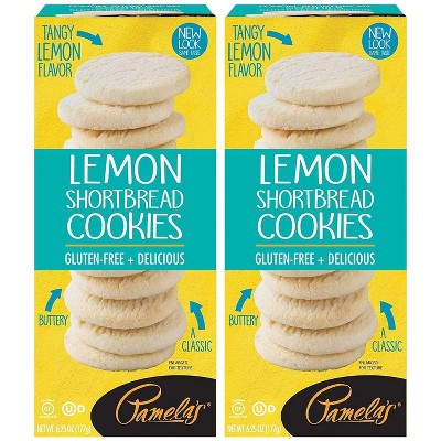Pamela's Lemon Shortbread Traditional Cookies, 6.25 OZ, Pack of 2
