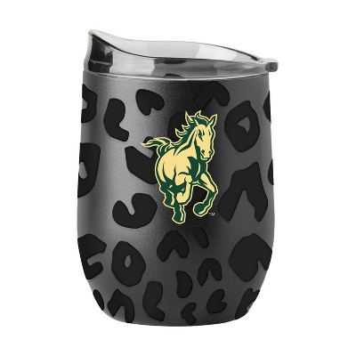 NCAA Cal Poly Mustangs 16oz Black Leopard Stainless Steel Wine Tumbler