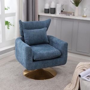 KTMBDW Mid-Century Swivel Accent Chair, Upholstered Fabric Armchair for Living Room, Bedroom - 1 of 4