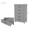 Vintage-Inspired 5 Drawer Wooden Dresser, Retro Full Size Bedroom Storage Cabinet with Smooth Slide Function-Maison Boucle - 4 of 4