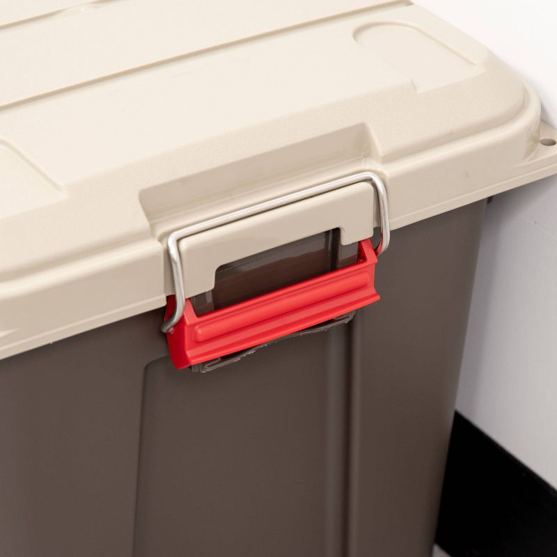 IRIS 82qt Store-It-All Container with Buckles Black/Red, 4 of 9
