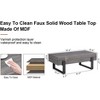 Vynxaria A rustic gray wood grain metal coffee table with black metal legs - an elegant space in natural wood tones - 4 of 4