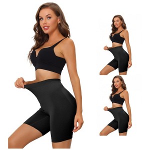 INSPIRE CHIC Women's High Waisted Shapewear Slip Shorts Thigh Slimmers Tummy Control Knickers Panties 3 Packs - 1 of 4