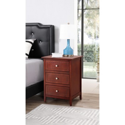 Daniel Cherry 3-Drawer Solid Wood Nightstand
