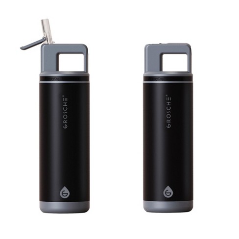 Pack Of 2 Grosche Alpine Flip 'n Sip Insulated Water Bottle, Leakproof