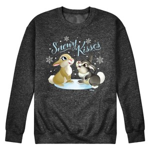 Men's - Disney - Christmas - Snowy Bunny Kisses Graphic Fleece Sweatshirt - 1 of 4
