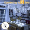 Ollny 486 LED Cool White Christmas Icicle Lights (Clear Cable, Plug in, 8 Modes), Connectable up to 3 Sets - 4 of 4