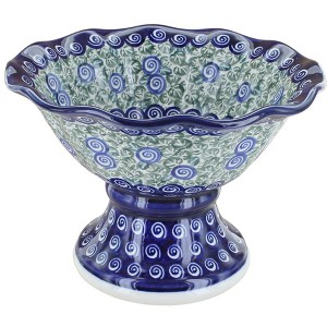 Blue Rose Polish Pottery 1721 Zaklady Small Pedestal Bowl - 1 of 1