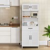 Hyleory Modern 63" Bathroom Vanity with Smart Storage - Frosted Glass Upper Cabinet, Ventilated Base, Soft-Close Drawer and Open Shelves - 3 of 4