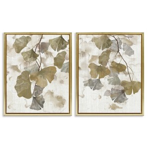 Stupell Industries Rustic Gingko Leaves, 17" x 21" - 1 of 4