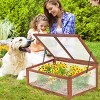 Costway Garden Portable Wooden Green House Cold Frame Raised Plants Bed Protection - 4 of 4