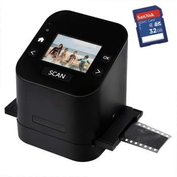 Magnasonic All-In-One Film & Slide Scanner, 22MP, Converts Film & Slides into JPEG with Bonus 32GB SD Card - Black