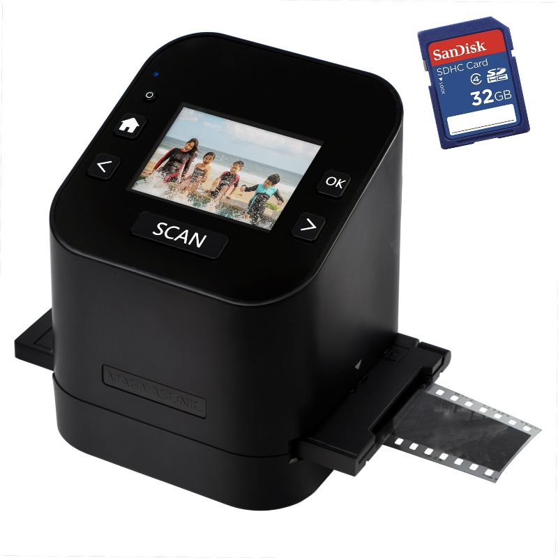 Magnasonic All-In-One Film & Slide Scanner, 22MP, Converts Film & Slides into JPEG with Bonus 32GB SD Card - Black, 1 of 10