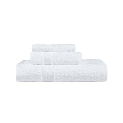 Modern Solid Classic Luxury Cotton 3 Piece Bath, Face, and Hand Towel Set by Blue Nile Mills