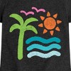 Girls' - Instant Message - Abstract Beach Scene Fitted Short Sleeve Graphic T-Shirt - 2 of 4