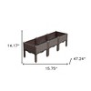 HomeRoots 47" X 16" Dark Brown Heavy Duty Plastic Rectangular Self Watering Raised Garden Bed - 3 of 4