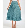 Clearlove Maternity Dress Women's High Waist Floral Print Pleated Maxi Skirt Casual Flowy Swing A Line Long Skirts - 2 of 3