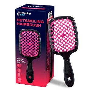 Trending Now 2-Pack Vented Detangling Hairbrush for Wet & Dry Hair, Lightweight Anti-Static Paddle Comb - 1 of 4