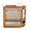 KTMBDW Outdoor Club Chairs, Acacia Wood Curved Accent Chair with Cushions and Woven Rope Accents for Garden, Patio Furniture - 4 of 4