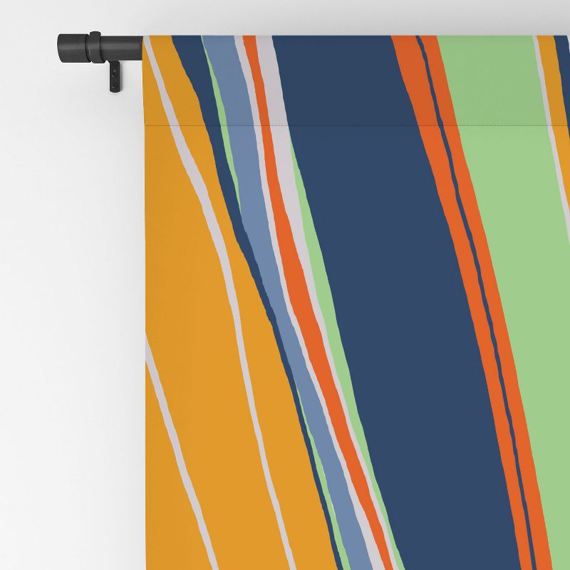 DorisciciArt autumn stripes 84" x 50" Single Panel Blackout Window Curtain - Deny Designs, 4 of 5