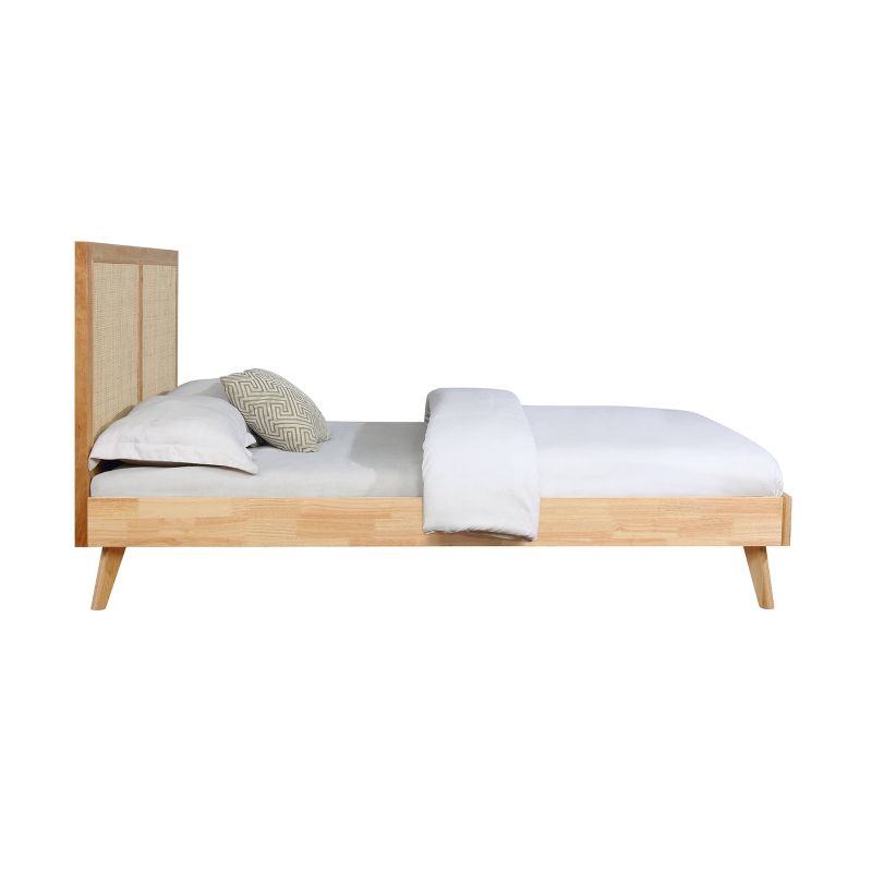 Queen Chancery Boho Queen Platform Bed in Natural Finish and Cane Headboard - Powell, 5 of 8