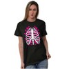 Halloween Skeleton Rib Cage Hearts Womens Graphic T Shirt Tees Brisco Brands - 4 of 4